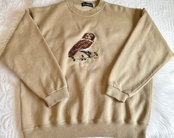 Vintage 80s Ramblers Owl Embroidered Sweatshirt, Pullover Sweatshirts/Sweaters, Vintage Owl Sweatshirt
