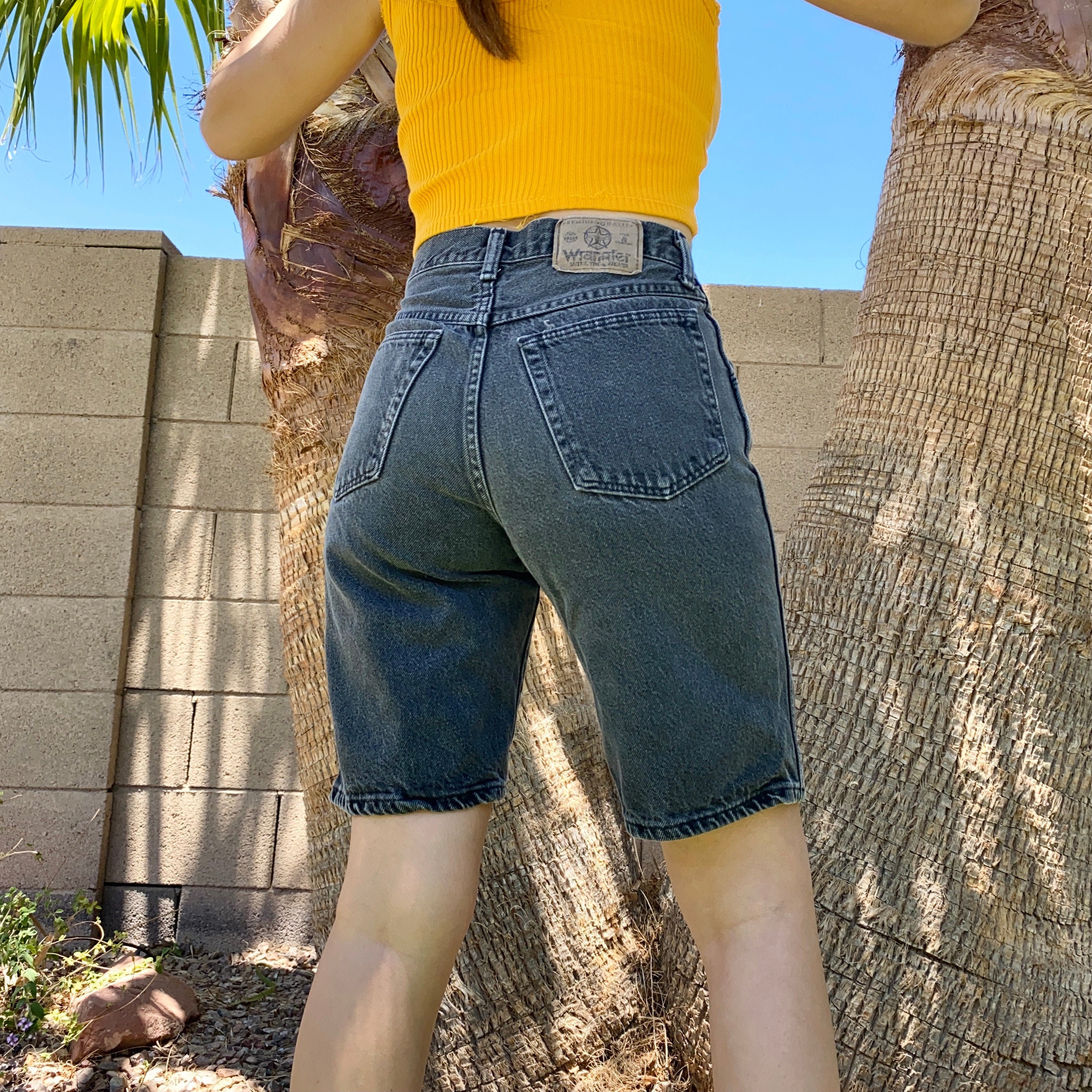 Long Denim Shorts - Etsy