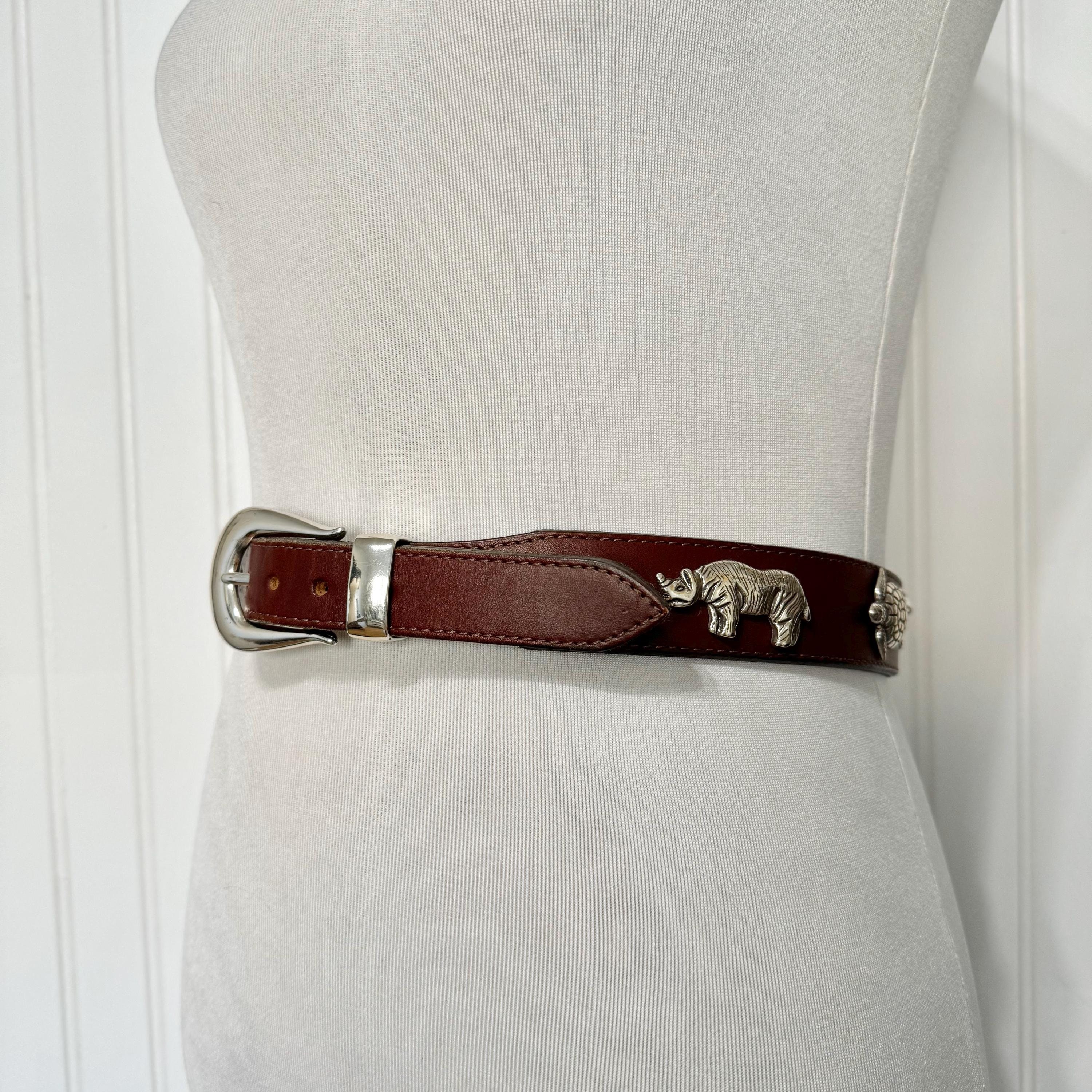 Vintage 1993 leather belt with silver conchos women’s M 1993 Brighton Belt - Etsy main image 2