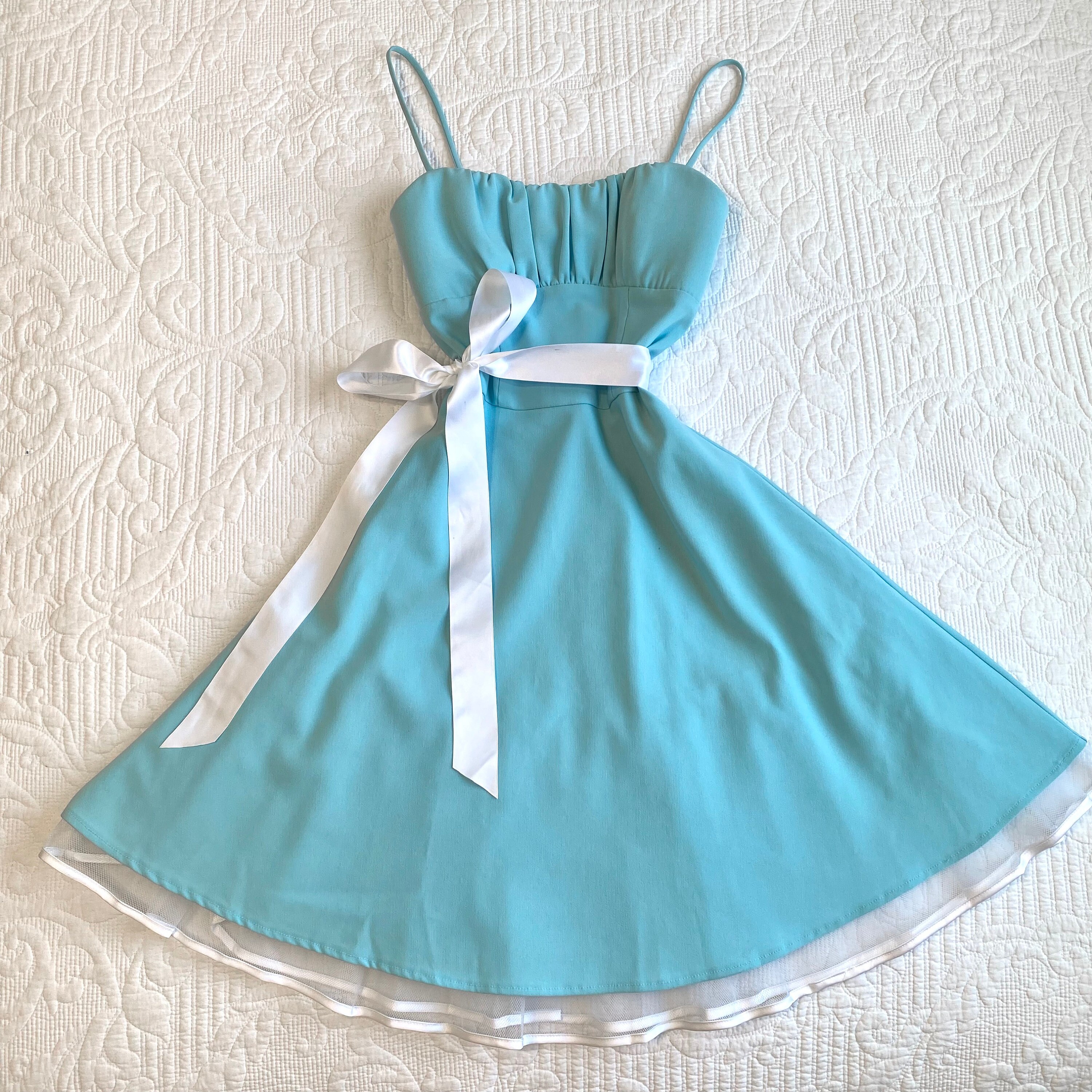 90s fit and flare dress SUPER STRETCHY MILKMAID DRESS WITH RUFFLES