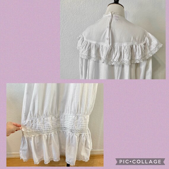 Vintage 1970s Sanbury White Edwardian Nightgown, … - image 6