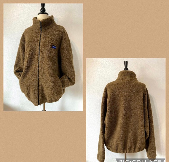 Vintage 90s Penfield Zipper Jacket Sherpa Brown F… - image 1