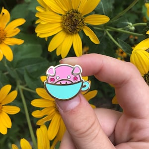 Teacup Piglet Enamel Pin