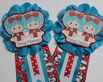 Dr Seuss Thing 1 And Thing 2 Cat In The Hat Themed Mommy Etsy