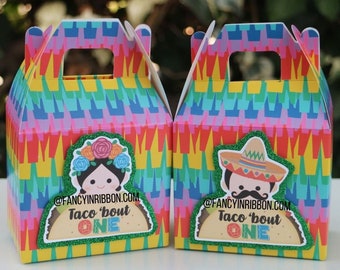 Fiesta Mexican Taco About Uno Boy Girl Themed Birthday Party Favor - Treat Bag - Treat Box - Party Decorations - Fiesta baby shower