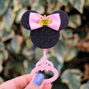 Pink Princess Themed Baby Shower Guest Pins -  baby shower rattles - Guest Favors - Grandparent Pins