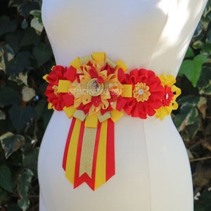 Princess Baby Shower Mommy to be Corsage Pin - Enchanted Rose its a girl maternity floral belly sash