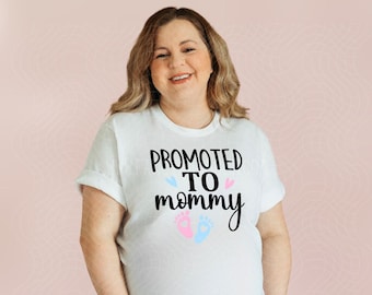 Promoted to Mommy - gender reveal - baby shower Pregnancy Announcement Tshirt