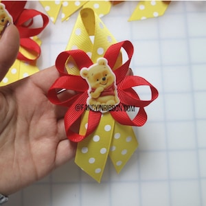 Baby Shower Bear Red & Yellow Baby Shower Guest Pins - Grandma to be - Brother to be - Teddy bear its a boy hunny
