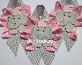 Elephant Baby Shower Guest pins - Grandma to be -  Baby Pink & Gray - Baby It's cold outside