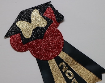 Mouse Bow Red Gold Graduation Corsage - Class of 2020 - Graduation Pin - Graduation Corsage - Graduation Gift