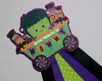 Halloween Frankenstein Spiders Bats Baby Shower Baby Boy mommy to be corsage pin