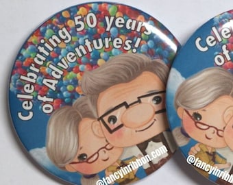 Anniversary Pins - Celebrating 50 years of Adventures! -  Wedding - Anniversary Gift