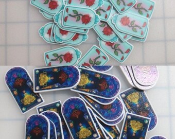 30pc Planar Resin - Resin Flatback - Character - Supplies - Embellishment - Bow Supply - Brooches - princess enchanted rose belle