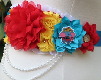 Elephant circus Baby Shower- Mommy-To-Be Floral Sash,  Theme Baby Shower, Baby Shower Corsage