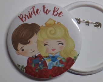 Princess Bride Pin - Bride to Be - Princess Aurora Pin -  Disney Bride - Bride to Be Sash - Enchanted Rose