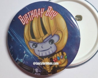 Superhero villain Birthday Pin - Birthday Corsage - Birthday Gift  - Superhero Birthday -