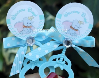 Elephant Baby Shower Guest Pins: Dumbo Circus Theme