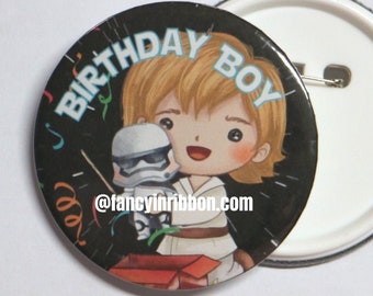 Space Heroes  Birthday Boy - Birthday Pin - Birthday Badge - Birthday Gift