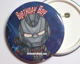 Superhero  Machine Birthday Pin - Birthday Corsage - Superhero Birthday