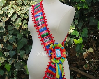 Fiesta Mexicana Baby Boy Themed Mommy To Be Baby Shower Sash - Maternity Sash Royal Blue - shoulder sash - el senor - loteria