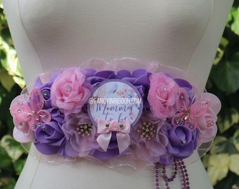 Butterfly Baby Shower Mommy to Be in Pink and Lavender Baby Shower Sash, Butterfly Mom to Be Sash, Pink and Purple Sash