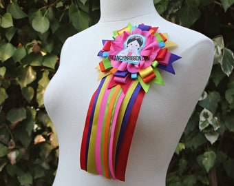 Fiesta Baby Girl Themed with Pink Flower Mommy To Be Baby Shower Ribbon Corsage Pin
