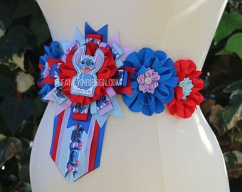 Baby Boy Alien Hawaiian Themed Mommy To Be Baby Shower Corsage pin Maternity Sash Pregnancy Sash Mommy to Be Sash Mommy Corsage