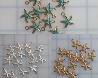 15pc starfish choker charm - Character - Supplies - Embellishment - jewelry Supply - Brooches - mermaid