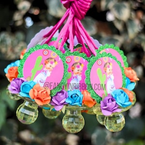 12 Fiesta Mexican Baby Girl Themed Baby Shower Pacifier Necklaces - Baby Shower Games - Party Decorations - Party Games