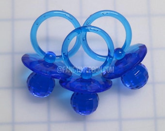 12 baby shower royal blue pacifiers - party favor decorations - Craft Supply