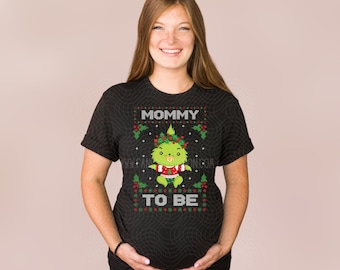 Ugly Christmas Baby Shower Mommy to be Tshirt - Daddy to be