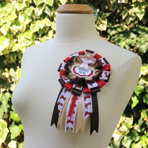 Baby Boy Cowboy Western Red Brown Themed Mommy To Be Baby Shower Ribbon Corsage Pin Badge