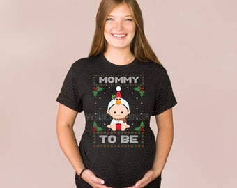 Ugly Christmas Baby Snowman Baby Shower Mommy to be Tshirt - Daddy to be