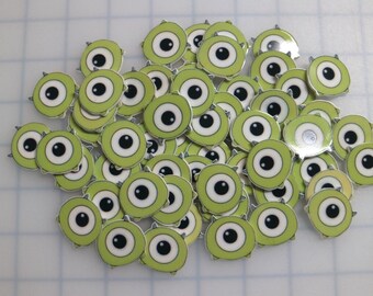 56pc Planar Resin - Resin Flatback - Character - Supplies - Embellishment - Bow Supply - Brooches - green monsters