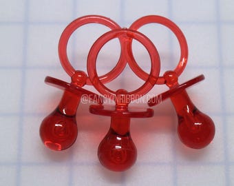 12 baby shower red pacifiers - party favor decorations - Craft Supply