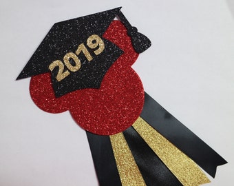 Mouse Red Gold Graduation Corsage - Class of 2020 - Graduation Pin - Graduation Corsage - Graduation Gift
