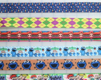 7/8" Print Grosgrain Ribbon for bows - baby shower pin - teddy bears - space rocket - cookies - monster - fiesta - mardi gras