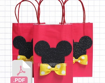 PDF Birthday bowtie mouse party favor bags - party decorations