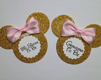 Pink and Gold Themed Baby Shower Guest Pins -  baby shower pins - Guest Favors - Grandparent Pins