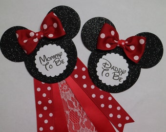 Red Polkadot Baby Shower Mommy to be Corsage pin