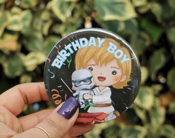 Space Heroes  Birthday Boy - Birthday Pin - Birthday Badge - Birthday Gift