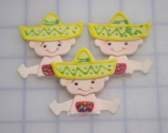 12 Fiesta Mexican Baby Clay Boy-  Baby Shower for Pacifier Necklaces / Party Decorations / Guest Pins