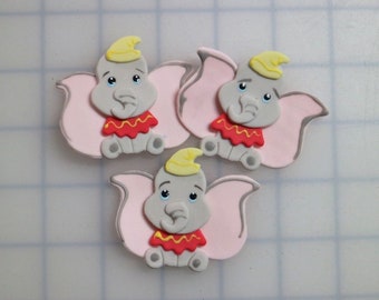 12 Circus Elephant Baby Clay-  Baby Shower for Pacifier Necklaces / Party Decorations / Guest Pins