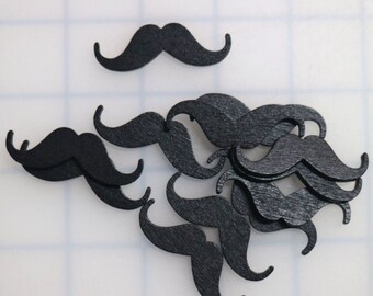 12 Little Man Mustache  Wooden Planar Resin - Resin Flatback - Character - Supplies - Embellishment - Bow Supply - baby shower