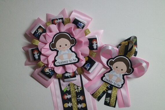 Baby Princess Leia Pink Star Wars Baby Shower Mommy To Be Etsy