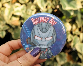 Superhero  Machine Birthday Pin - Birthday Corsage - Superhero Birthday