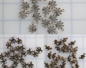 30pc halloween spider witch charm - Character - Supplies - Embellishment - jewelry Supply - Brooches - spiderweb