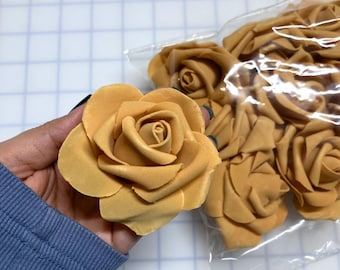 12 foam flowers - party favor decorations - Craft Supply- diy - baby shower - flower bouquet