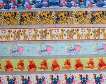 10 yards 7/8" Print Grosgrain Ribbon for bows - baby shower pin - teddy bear lion safari jungle elephant circus - hawaii tropical